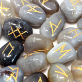 Grey Agate Rune Stones