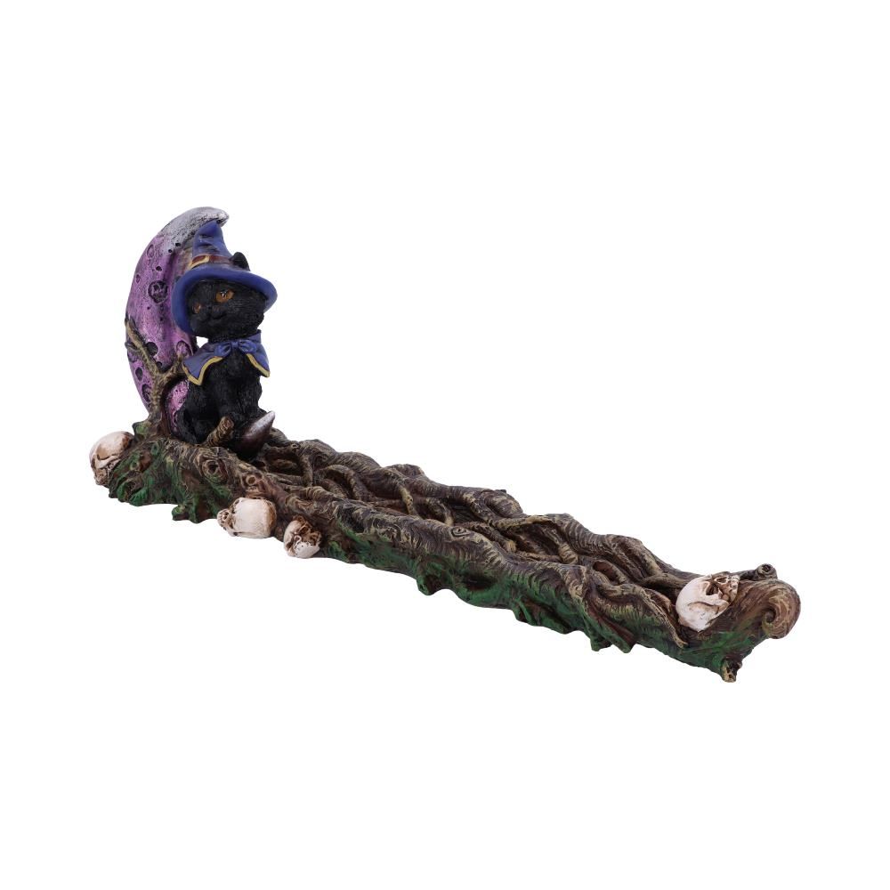 Grimalkin gothic cat and moon incense burner