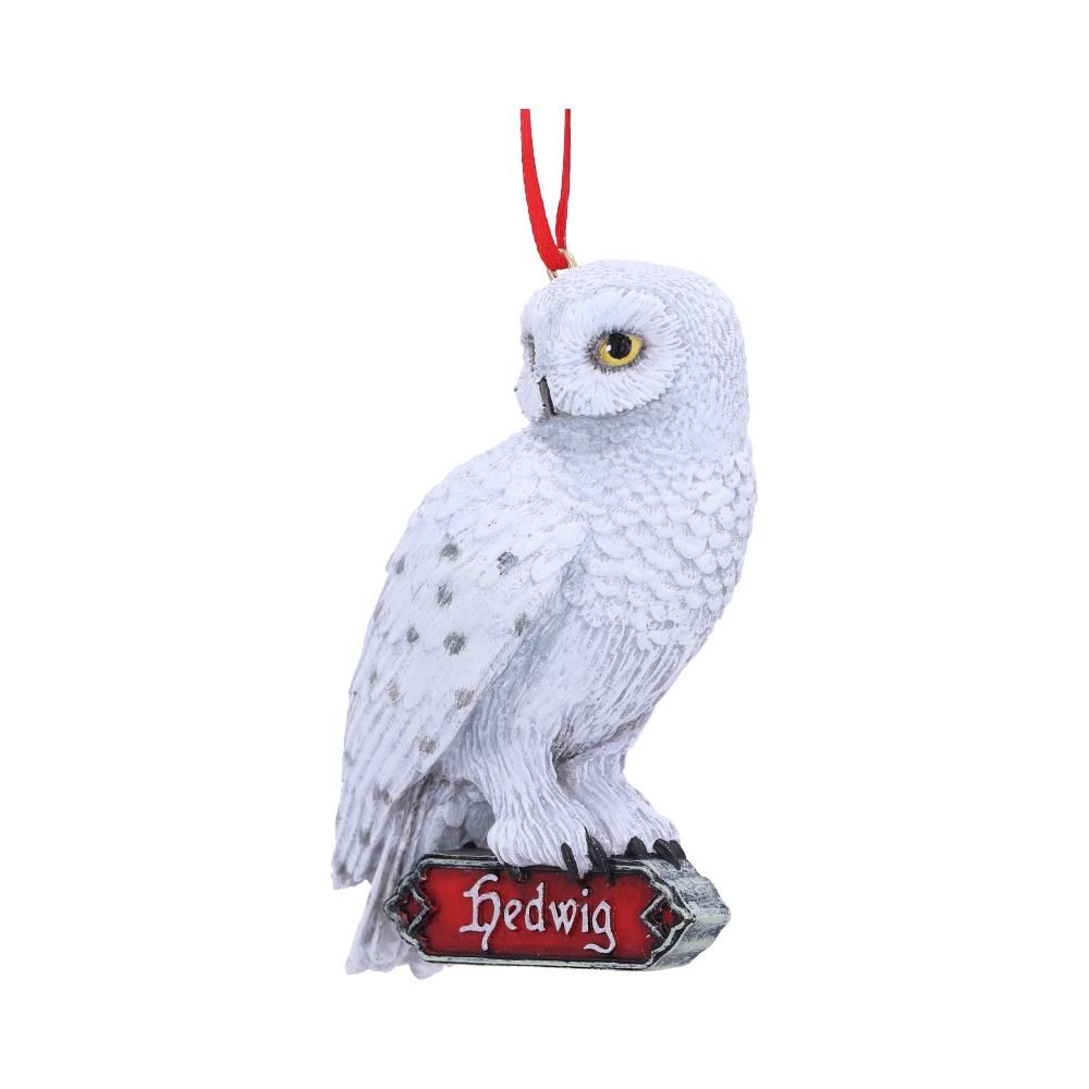 Side view of Hedwig owl hanging ornament