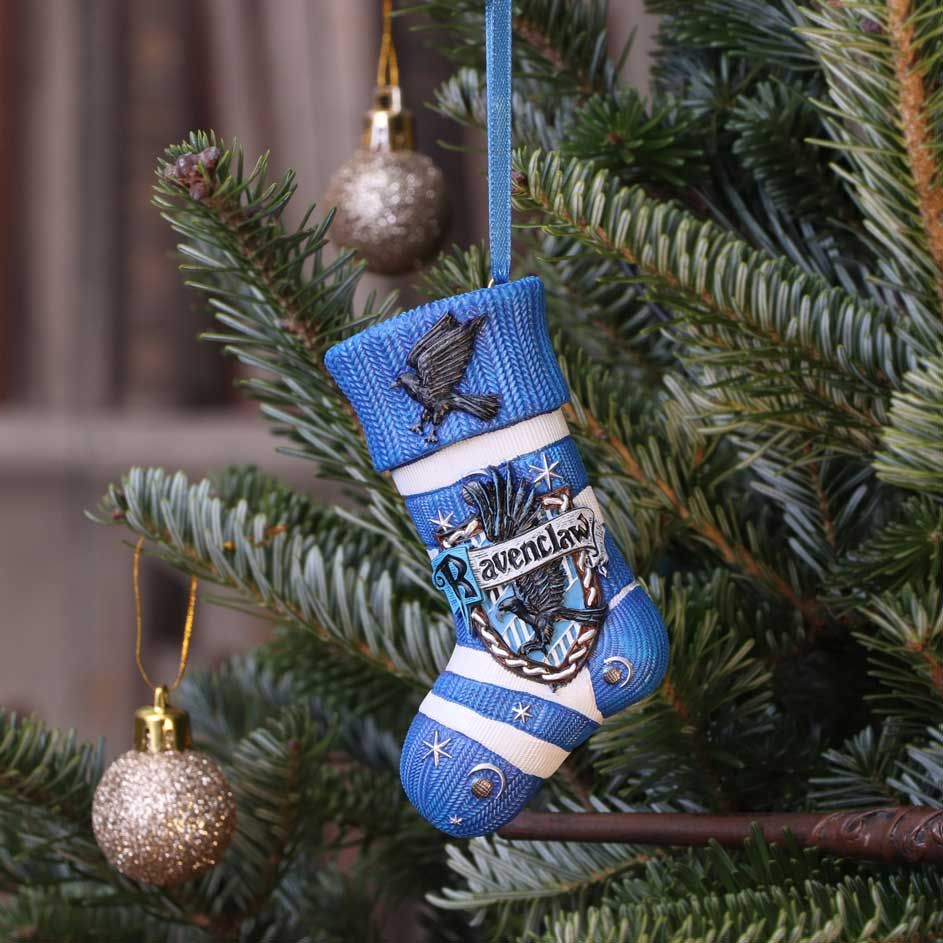 1. Ravenclaw Christmas stocking ornament hanging on Christmas tree