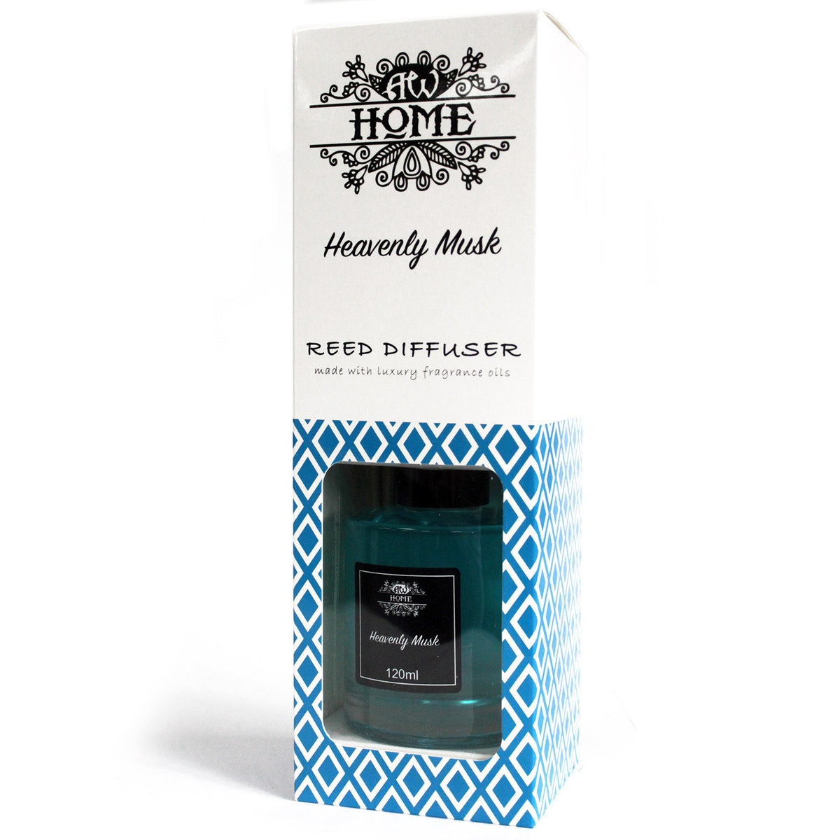 Ancient Wisdom Heavenly Musk Reed Diffuser retail packaging front view
