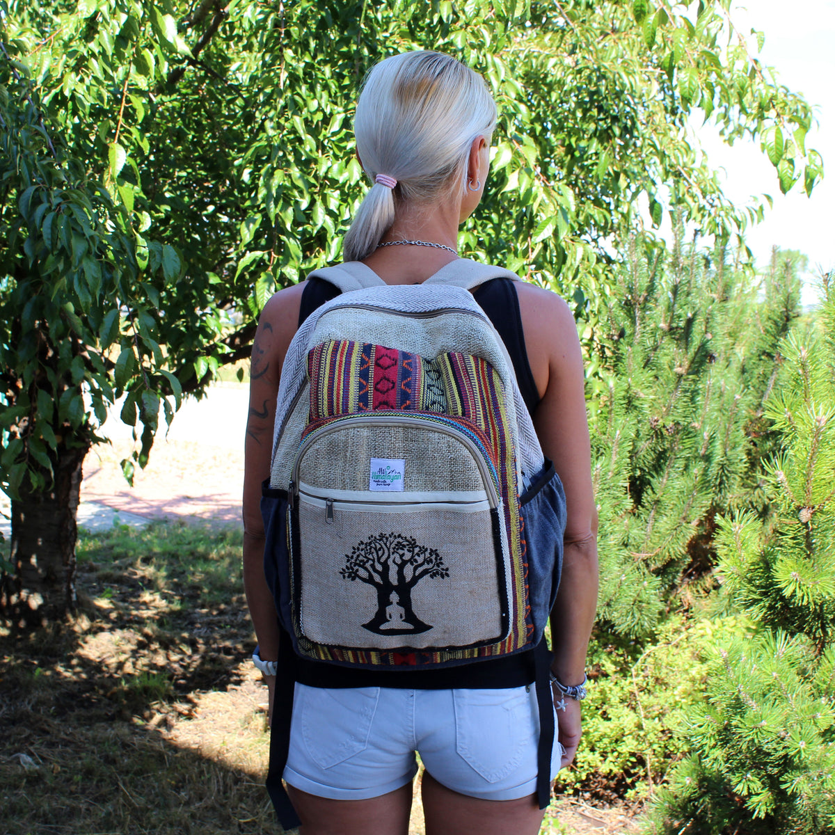 Hemp & Cotton Bodhi Tree Backpack (large)