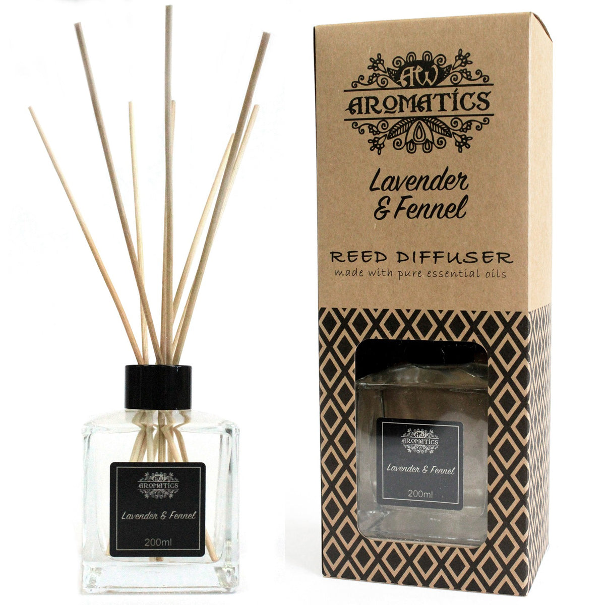 Lavender & Fennel Essential Oil 200ml Reed Diffuser