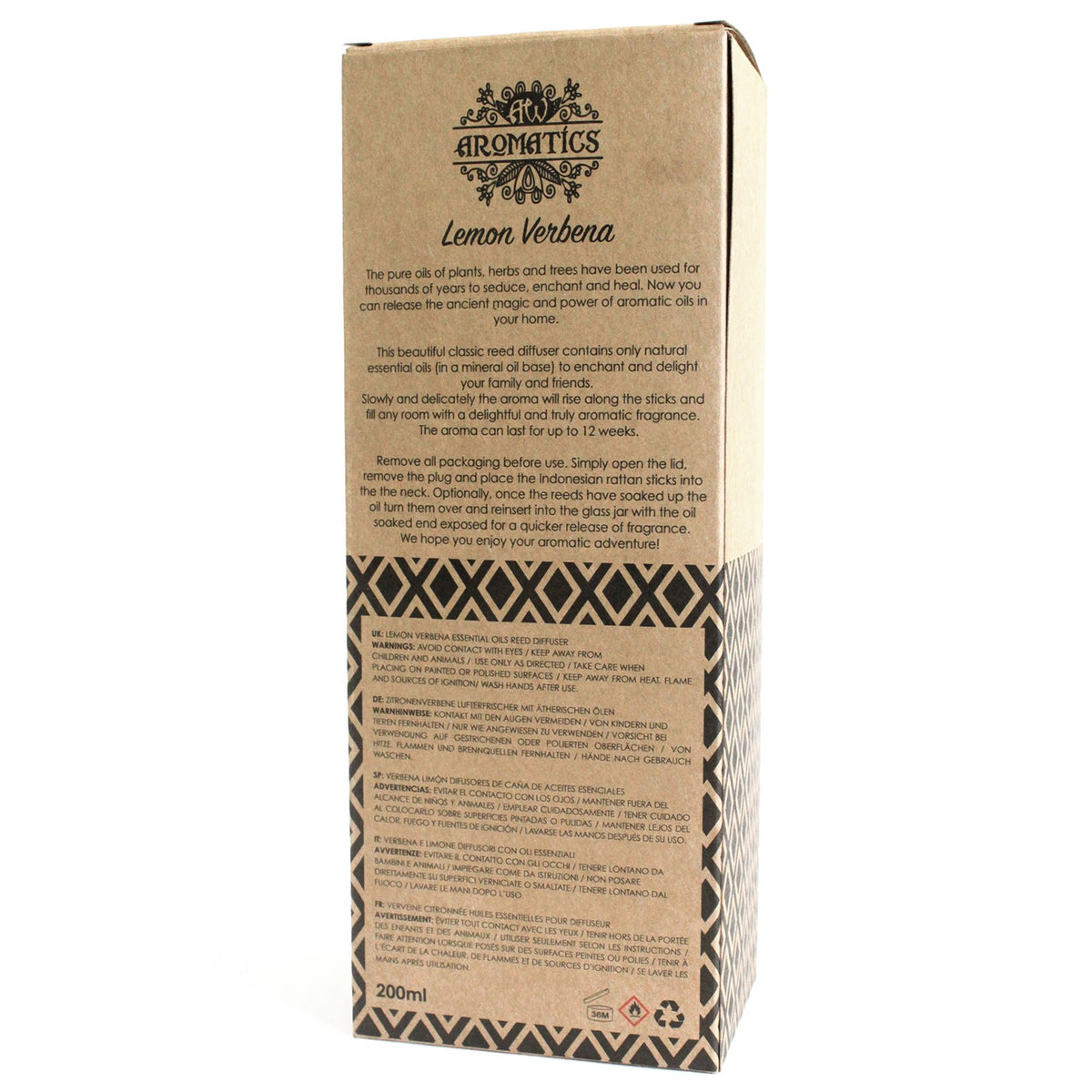 Lemon Verbena Essential Oil 200ml Reed Diffuser