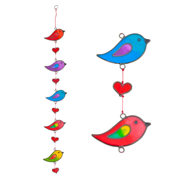 Long Birds & Hearts Suncatcher