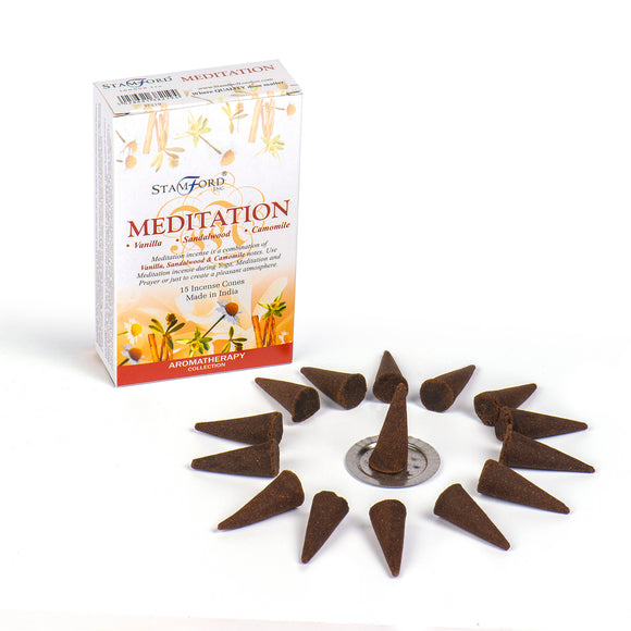 Meditation Stamford Incense Cones (Vanilla, Sandalwood, Chamomile)