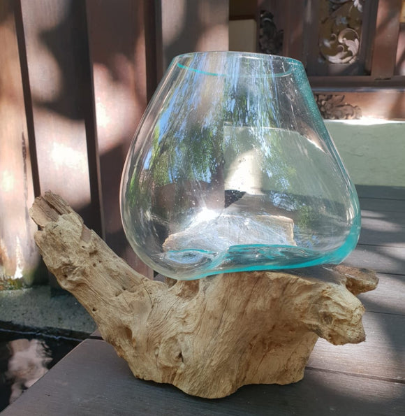 Molten Glass & Wood Bowl (large)