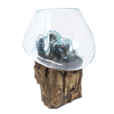 Molten Glass & Wood Bowl (large)