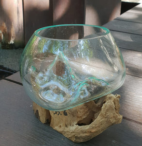 Molten Glass & Wood Bowl (small)