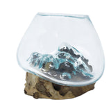 Molten Glass & Wood Bowl (small)