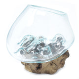 Molten Glass & Wood Bowl (small)