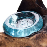 Molten Glass & Wood Candle Holder