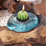 Molten Glass & Wood Candle Holder