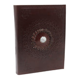 Leather Moonstone Gemstone Notebook