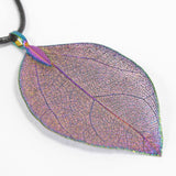 Multi-coloured Real Leaf Necklace