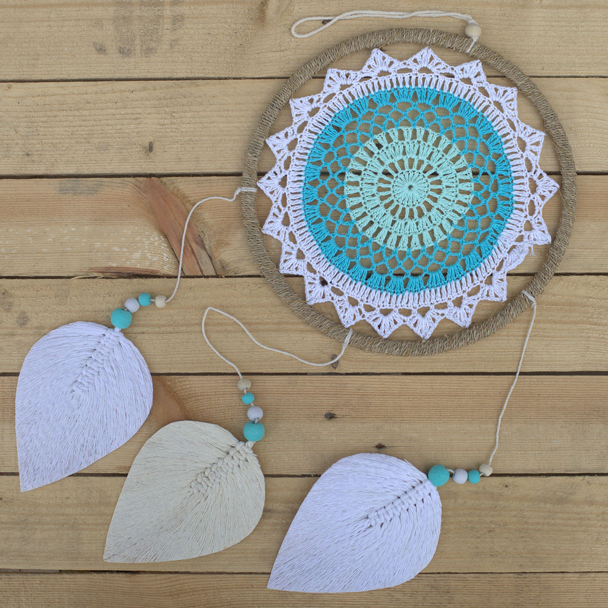 Natural Vegan Friendly Blue Dreamcatcher (Large)