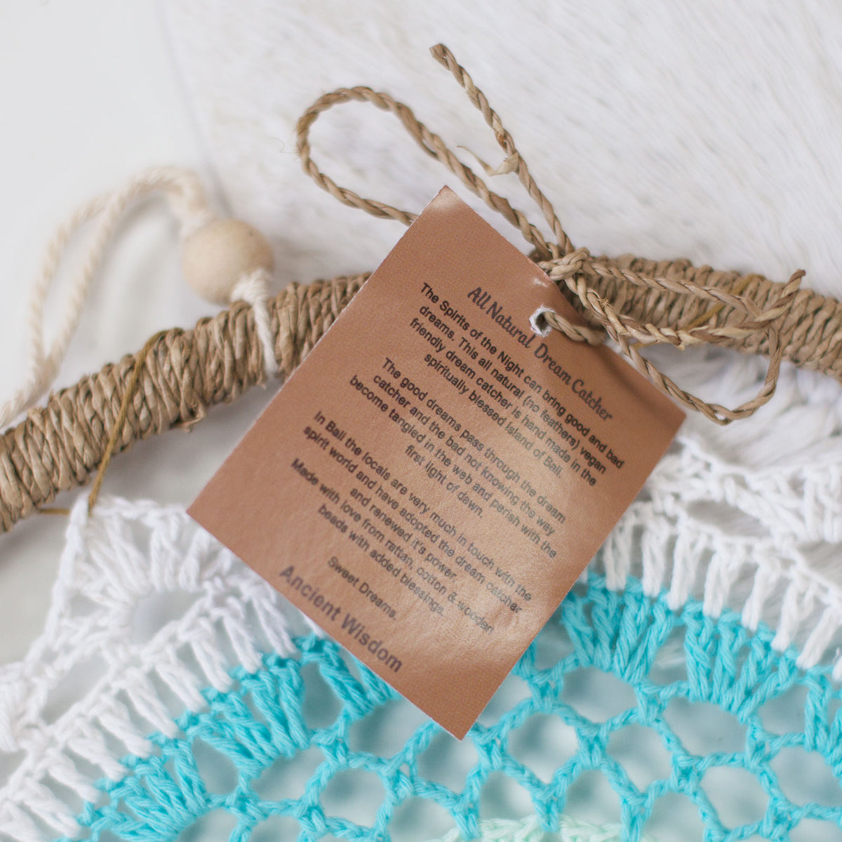 Natural Vegan Friendly Blue Dreamcatcher (Large)