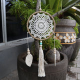 Natural Vegan Friendly White Dreamcatcher (Medium)