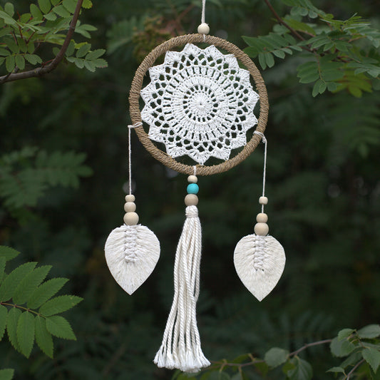 Natural Vegan Friendly White Dreamcatcher (Medium)