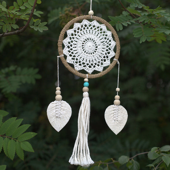 Natural Vegan Friendly White Dreamcatcher (Medium)