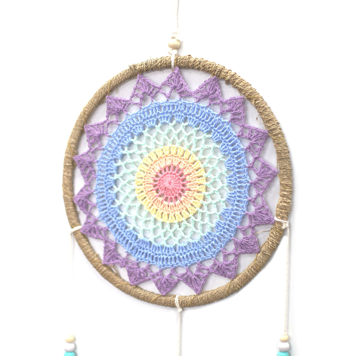 Natural Vegan Friendly Multi-coloured Dreamcatcher (Large)