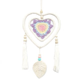 Natural Vegan Friendly Multi-coloured Heart Dreamcatcher (Medium)