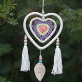 Natural Vegan Friendly Multi-coloured Heart Dreamcatcher (Medium)