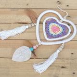 Natural Vegan Friendly Multi-coloured Heart Dreamcatcher (Medium)