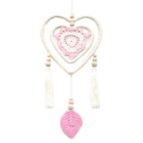 Natural Vegan Friendly Pink Heart Dreamcatcher (Medium)