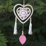 Natural Vegan Friendly Pink Heart Dreamcatcher (Medium)