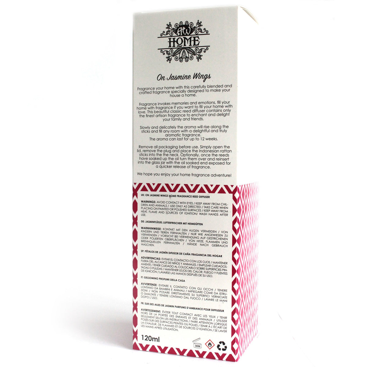 On Jasmine Wings Essential Oil 120ml Reed Diffuser