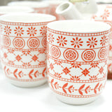Orange Pattern Herbal Teapot & Cup Set