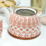 Orange Pattern Herbal Teapot & Cup Set