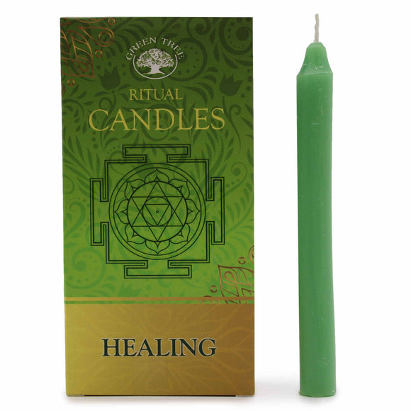 Pack of 10 Green Healing Spell Candles