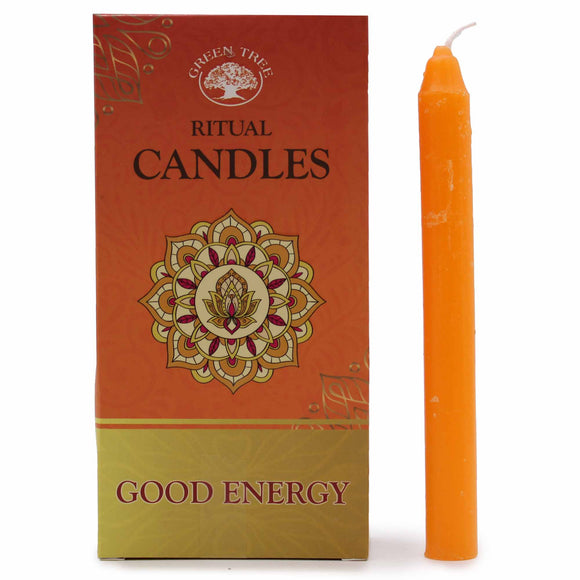 Pack of 10 Orange Good Energy Spell Candles