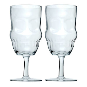 Pair of Skull Wine Glasses