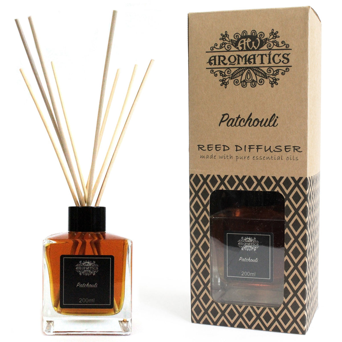 Patchouli Essential Oil 200ml Reed Diffuser