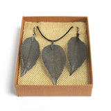 Pewter Real Leaf Jewellery Set