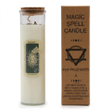 Prosperity Spell Candle with Tiger's Eye & Green Aventurine
