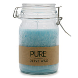 Pure Olive Wax Jar Candle - Blue