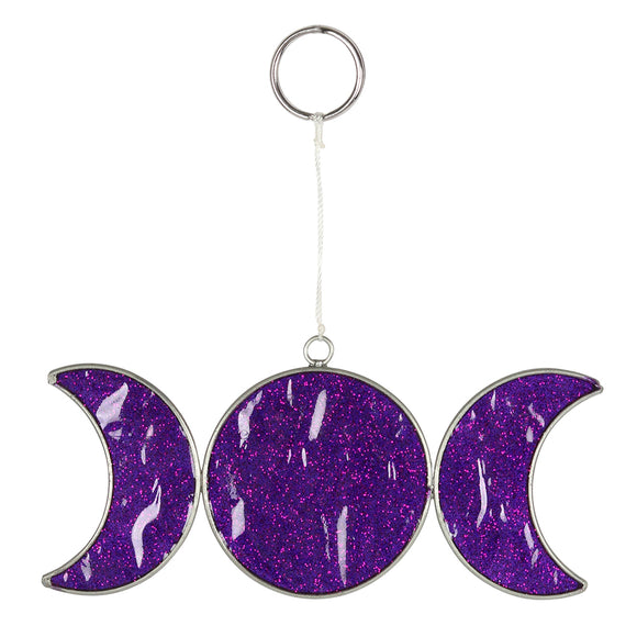 Purple Triple Moon Suncatcher