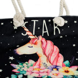 black and pink unicorn bag