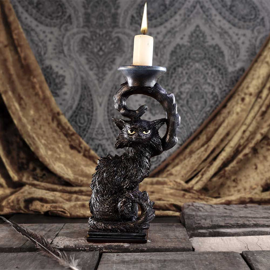Salem Black Cat Candlestick Holder