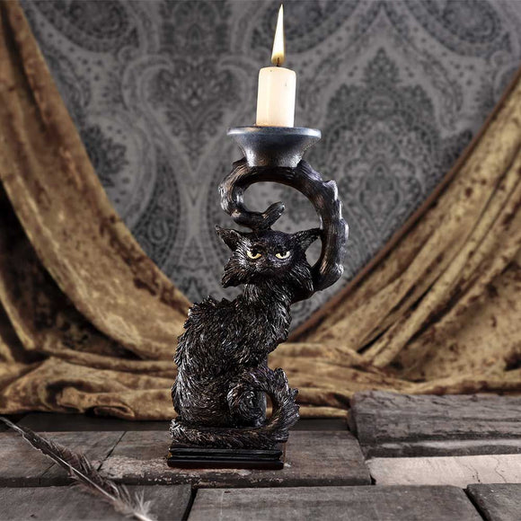 Salem Black Cat Candlestick Holder