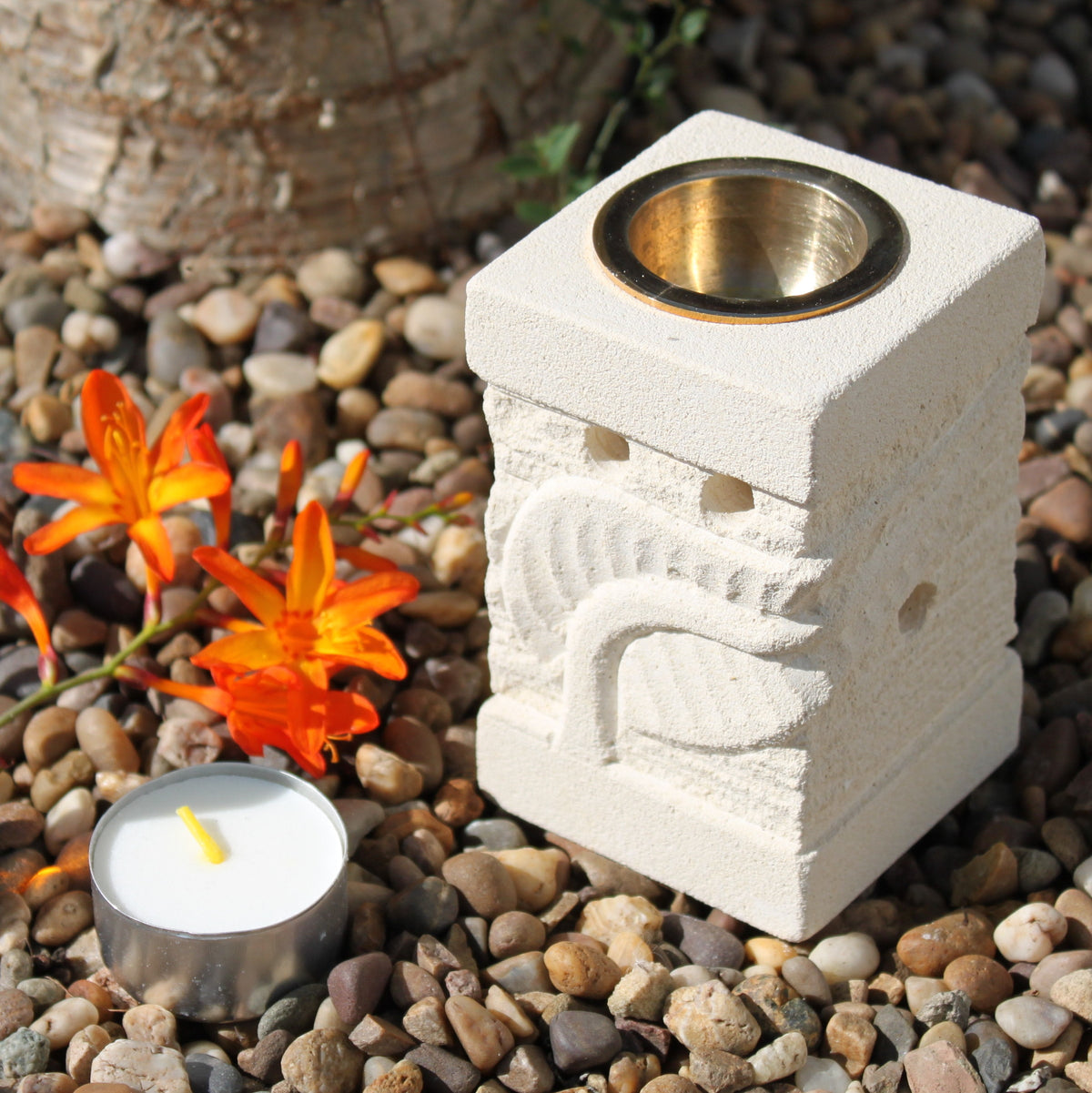Leaf Sandstone Oil Burner