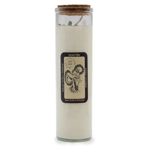 Seduction Spell Candle with Mixed Gemstones