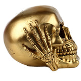 See No, Hear No, Speak No Evil Gold Skull Ornaments