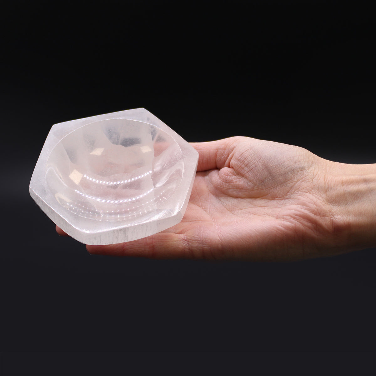 Selenite Crystal Hexagon Bowl