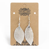 Silver Real Leaf Earrings