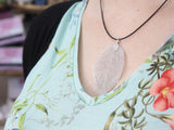 Silver Real Leaf Necklace